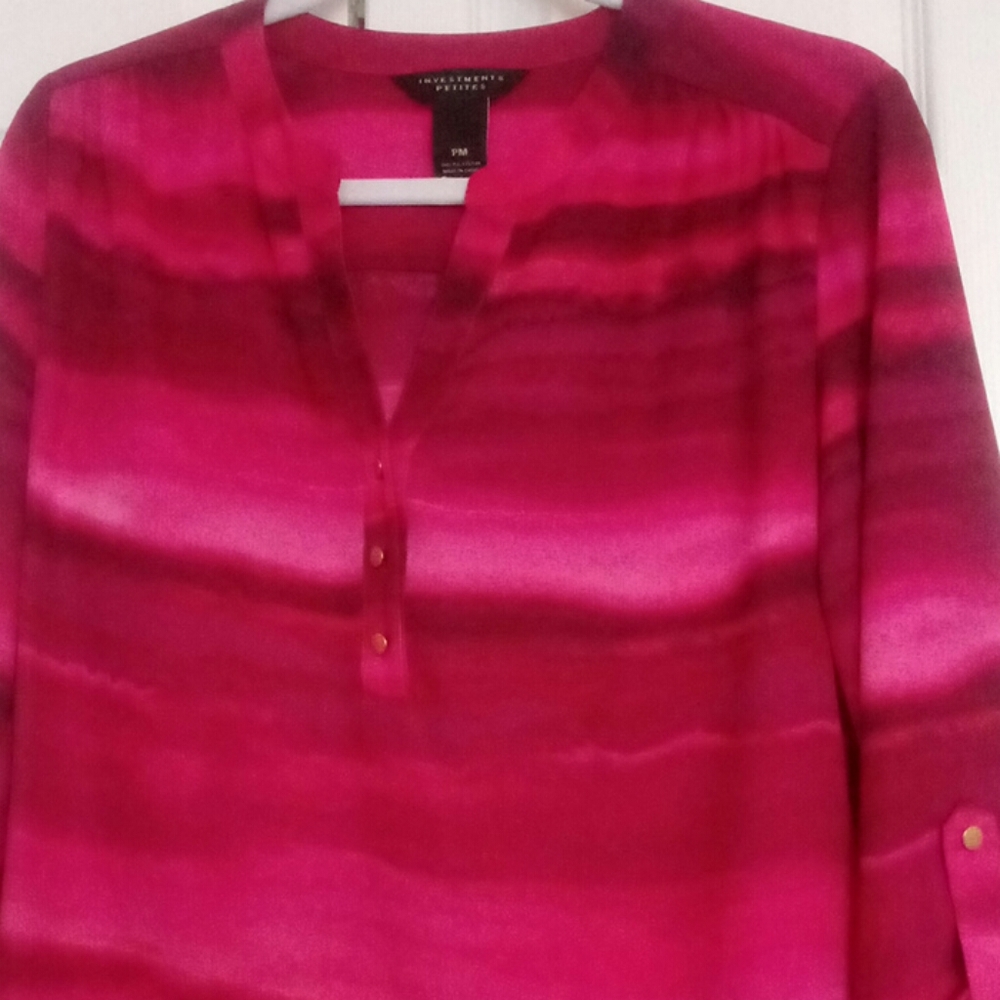 Rose to burgundy blouse